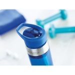 Bidões personalizados de tritan com bocal dobrável 650ml MetalRing cor azul transparente segunda vista conjunto 2