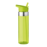 Bidões personalizados de tritan com bocal dobrável 650ml MetalRing cor verde-lima transparente