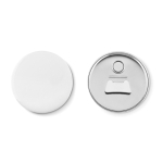 Crachá abridor de garrafa personalizada Ø58mm Chapa Abridor PinCap cor branco