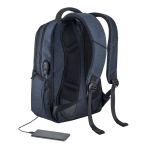 Mochila para portátil com porta USB e micro USB 17'' PowerTech cor azul terceira vista