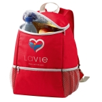 Mochila térmica personalizada com bolsos de malha Discover cor vermelho imagem com logo 4