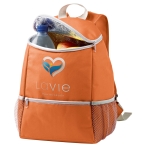 Mochila térmica personalizada com bolsos de malha Discover cor cor-de-laranja imagem com logo 4