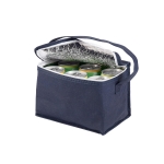 Saco térmico barato de non-woven com capacidade para 6 latas Frigid cor azul terceira vista