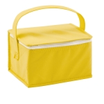 Saco térmico barato de non-woven com capacidade para 6 latas Frigid cor amarelo