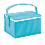 Saco térmico barato de non-woven com capacidade para 6 latas Frigid cor azul-claro