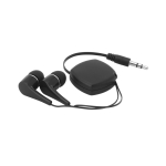 Auriculares retráteis para publicidade com capa non woven Compact cor preto