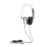 Auriculares dobráveis ??quadrados com fio para publicidade Pure cor branco imagem com logo