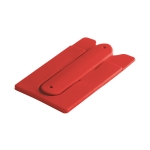 Porta-cartões de silicone com adesivo para telemóvel MobileStand cor vermelho