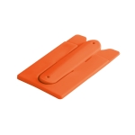 Porta-cartões de silicone com adesivo para telemóvel MobileStand cor cor-de-laranja