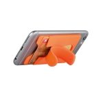 Porta-cartões de silicone com adesivo para telemóvel MobileStand cor cor-de-laranja terceira vista