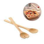 Set de 2 talheres para salada de bambu com logotipo gravado Bamboo varias cores