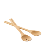 Set de 2 talheres para salada de bambu com logotipo gravado Bamboo vista principal