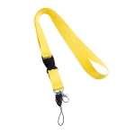 Lanyard de 2 cm de poliéster com minilanyard e fecho Doubleclip Plus cor amarelo