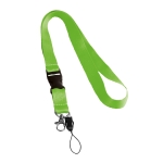 Lanyard de 2 cm de poliéster com minilanyard e fecho Doubleclip Plus cor verde-claro