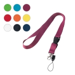 Lanyard de 2 cm de poliéster com minilanyard e fecho Doubleclip Plus varias cores