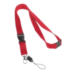 Lanyard de poliéster de 2 cm com fecho de segurança Doubleclip Extra cor vermelho