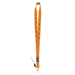 Lanyard de poliéster de 2 cm com fecho de segurança Doubleclip Extra cor cor-de-laranja imagem com logo 2