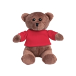 Peluche com camisola para personalizar com logo Mister Urso cor vermelho primeira vista