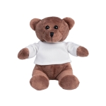 Peluche com camisola para personalizar com logo Mister Urso cor branco primeira vista