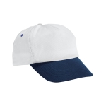 Boné de poliéster bicolor com velcro para promover a sua marca Visor cor azul