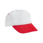 Boné de poliéster bicolor com velcro para promover a sua marca Visor cor vermelho