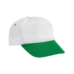 Boné de poliéster bicolor com velcro para promover a sua marca Visor cor verde