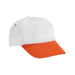 Boné de poliéster bicolor com velcro para promover a sua marca Visor cor cor-de-laranja