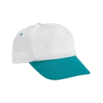 Boné de poliéster bicolor com velcro para promover a sua marca Visor cor azul-claro