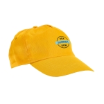 Boné publicitário barato de poliéster com velcro 160 g/m2 Basic Style cor amarelo imagem com logo