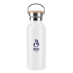 Garrafa personalizada térmica com tampa de bambu com pega 500ml Clip cor branco vista principal