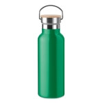 Garrafa personalizada térmica com tampa de bambu com pega 500ml Clip cor verde