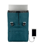 Mochila portátil de 15'', porta USB e alças decorativas San Francisco cor azul segunda vista