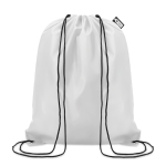 Saco-mochila promocional de plástico reciclado Urban Recycled cor branco