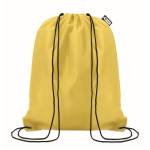 Saco-mochila promocional de plástico reciclado Urban Recycled cor amarelo