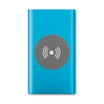 Carregador sem fio e powerbank 4.000 mAh Powercard Chargepad cor azul terceira vista