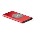 Carregador sem fio e powerbank 4.000 mAh Powercard Chargepad cor vermelho