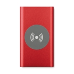 Carregador sem fio e powerbank 4.000 mAh Powercard Chargepad cor vermelho terceira vista