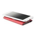 Carregador sem fio e powerbank 4.000 mAh Powercard Chargepad cor vermelho quarta vista