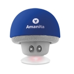 Altifalantes Bluetooth em forma de cogumelo original com ventosa Mushy cor azul real vista principal