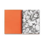 Caderno ecológico com argolas e papel de pedra, folhas A5 pautadas Stone cor cor-de-laranja terceira vista