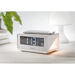 Relógio despertador com carregador sem fio para telemóvel Morning cor branco vista conjunto principal