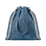 Saco-mochila com alças compridas e algodão reciclado 140 g/m² Reciclo cor azul real