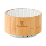 Colunas de som bluetooth personalizadas caixa de bambu Bamboo cor branco vista principal