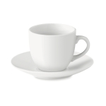 Chávena de café expresso com pires de porcelana 80ml Lungo cor branco