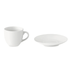 Chávena de café expresso com pires de porcelana 80ml Lungo cor branco segunda vista