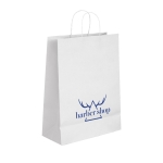 Sacos de papel personalizados baratos kraft 100 g/m2 Retail Large cor branco imagem com logo