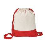 Saco-mochila personalizado bicolor de lona algodão 180 g/m² CottonStyle cor vermelho