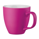 Canecas de porcelana de cor mate de 450ml Matt Plus cor cor-de-rosa