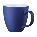 Canecas de porcelana de cor mate de 450ml Matt Plus cor azul real