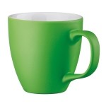 Canecas de porcelana de cor mate de 450ml Matt Plus cor verde-claro